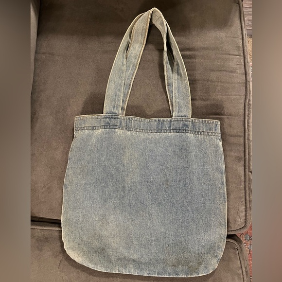 HUNTING WORLD Designer Logo Elephant Denim Shopper Tote Bag - Picture 3 of 11